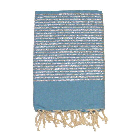 Beach Towel-Bling-Blue & Silver