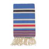 Beach Towel-Multi Stripe-Blue & Red