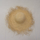 Straw Hat-BushyBrim-Paterned-Natural