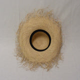 Straw Hat-BushyBrim-Paterned-Natural