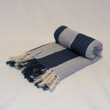 Beach Towel-Vertical Stripe-Blue Green Bold