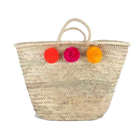 Baskets-Moroccan-Pom Pom-Orange ombre