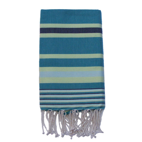 Beach Towel-Multi Stripe-Greens & Greens