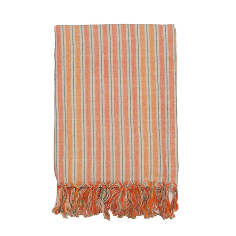 Beach Towel-Vertical Stripe-Mandarin Stripe