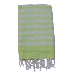 Beach Towel-ZigZag-Bright Lime