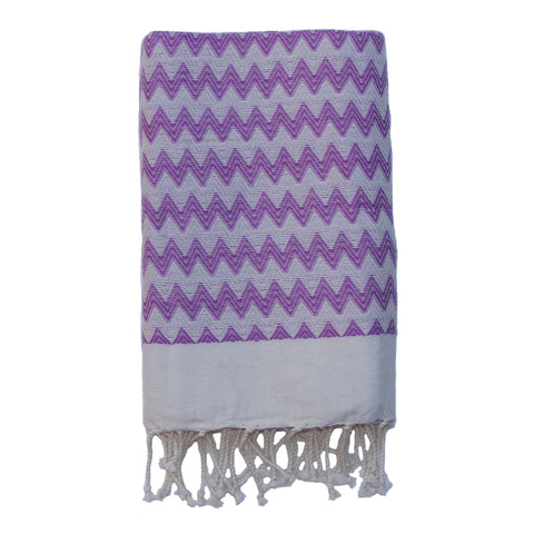 Beach Towel-ZigZag-Purple